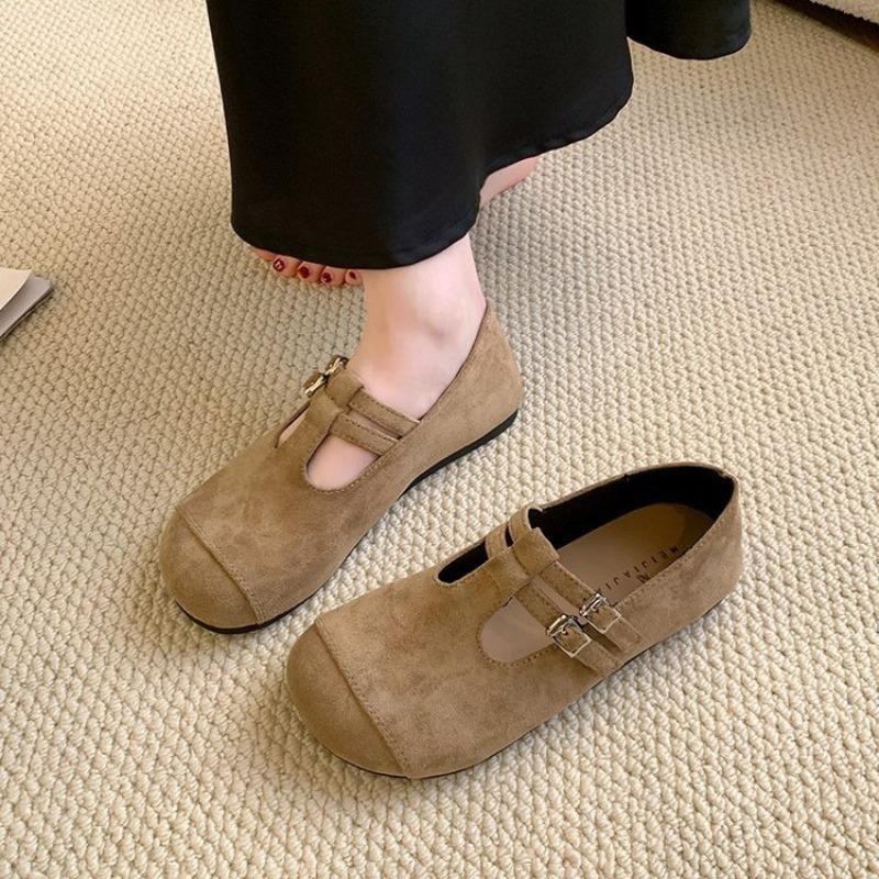 Autumn Retro Mary Jane Shoes Women's Shoes New Flat-bottomed Shallow Mouth Single Shoes Niche Gentle Doudou Shoes