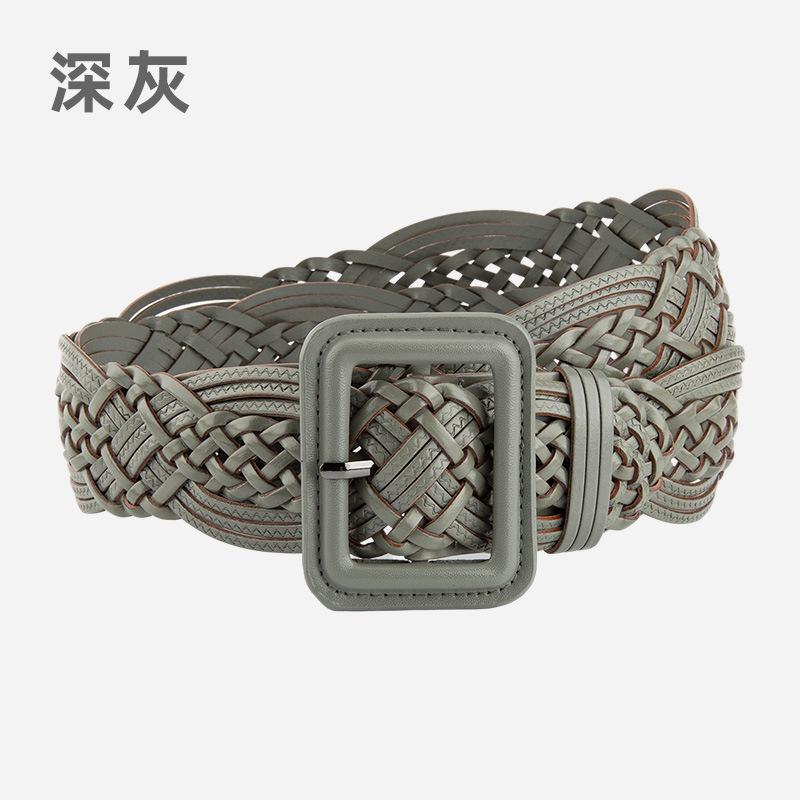 Belt New Women's Hand-woven Non-porous Belt Versatile Women's Non-punching Belt