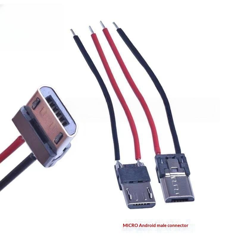 5Pcs 2Pin Micro Usb Type C Male Female Jack Welding Wire Straight Connector For Mobile Phone Charging Port Socket