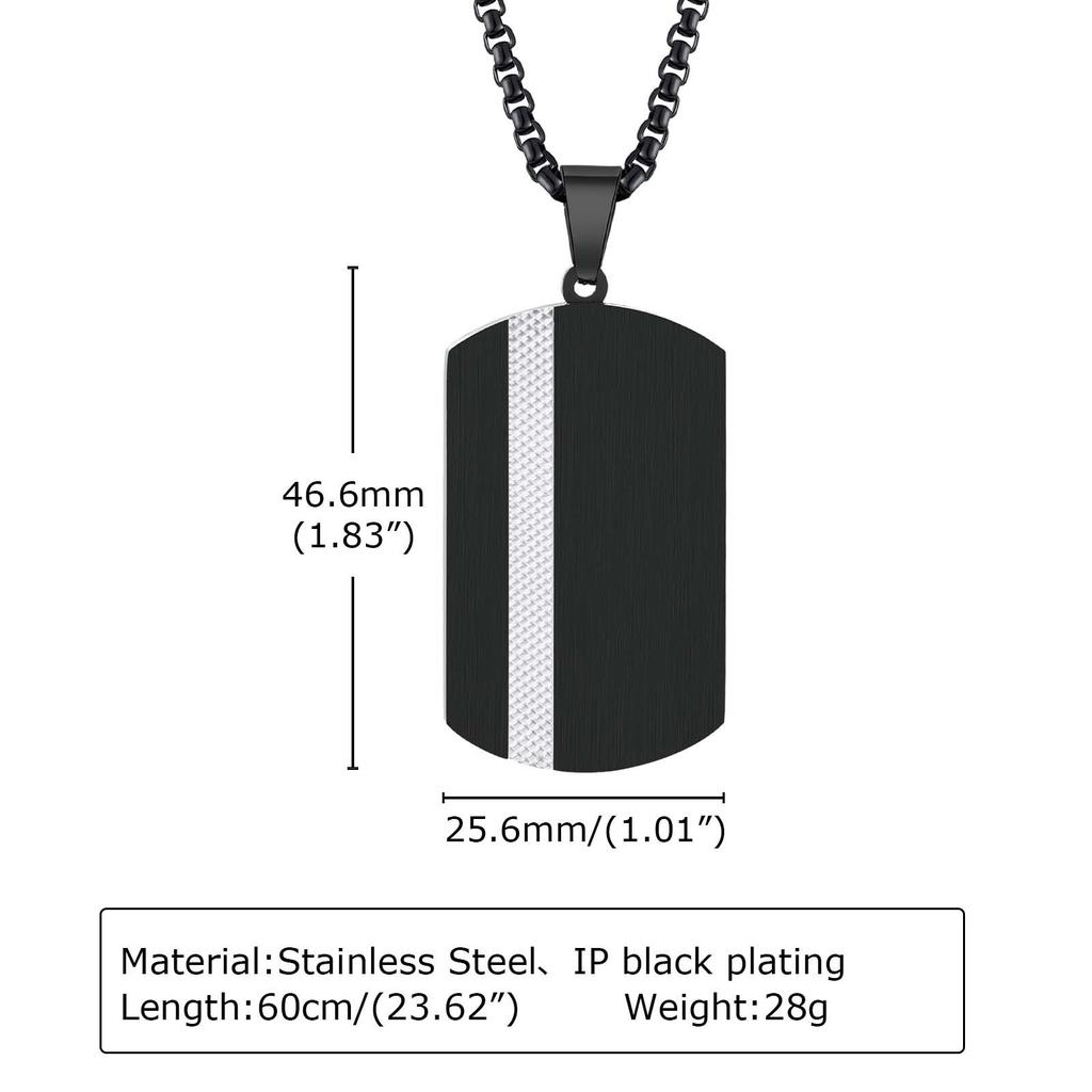 Necklace For Men Stainless Steel Zircon Inlay Geometric Pendant Black Necklace Metal No Fade Anti Rust Fashion Design Jewelry