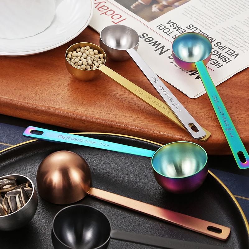 304 Stainless Steel Measuring Spoons for Milk Powder, Coffee Beans, and Flour - 15/30ML for Kitchen Baking