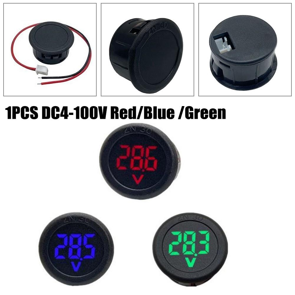 

1PCS DC4-100V DC LED Digital Display Car Round Two-wire Voltmeter Tester Panel червоний