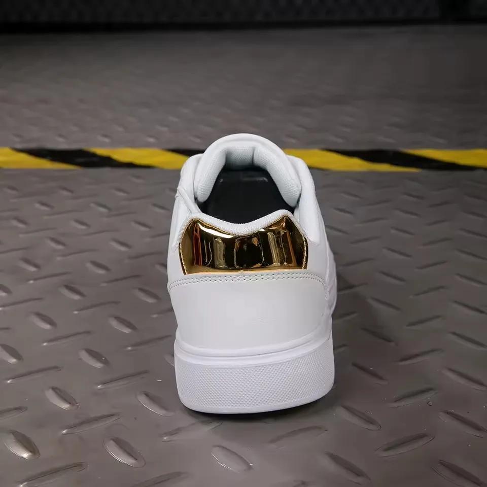 New Men's Casual Pu Leather Shoes Korean Fashion All-Match Sneakers Lightweight Breathable Non-Slip Small White Shoes for Men