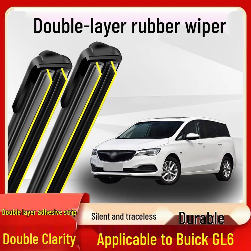 Buick GL6 Wiper Blade, Silent Bone-Free, Double-Layer Rubber for 2017-2021 Models