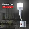 1Pc Us Plug To E27 Lamp Base Conversion Led Light Wall Flexible Lamp Holder Converter With Switch Led Head Bulb Socket