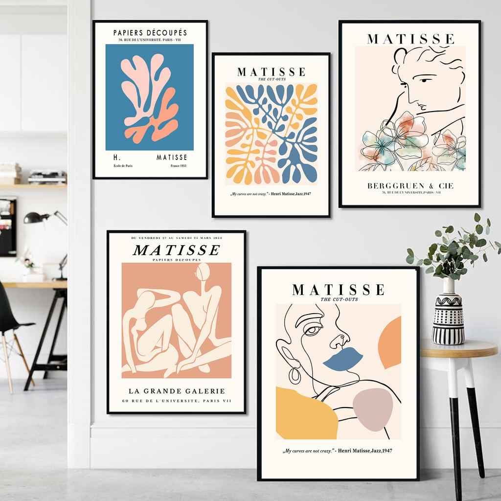 Henri Matisse Poster Flower Canvas Painting Art Nordic Leaf Posters Prints Wall Pictures for Living Room Home Decor Unframed