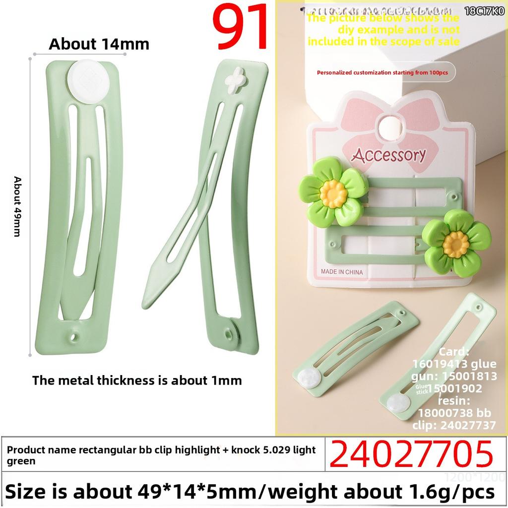 Rechteckige BB-Clips Hochglänzend Farbverlauf Pulverbeschichtet und Lackiert Haarspangen Handgefertigtes Material Kopfschmuck-Accessoires