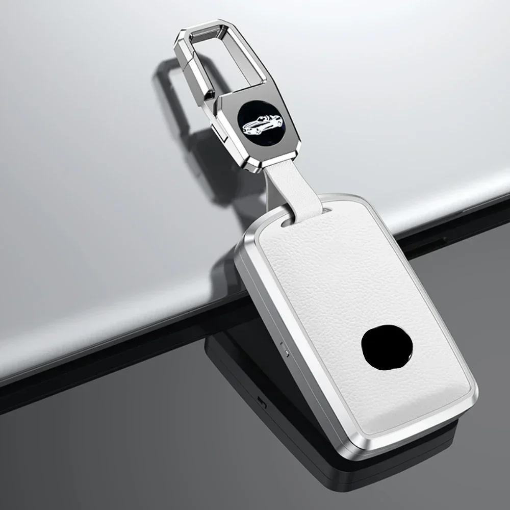 Alloy Leather Car Smart Key Case Cover For Mazda Alexa CX-30 CX-3 CX-5 CX-7 CX-9 CX-4 3 Button Protector Shell Accessories