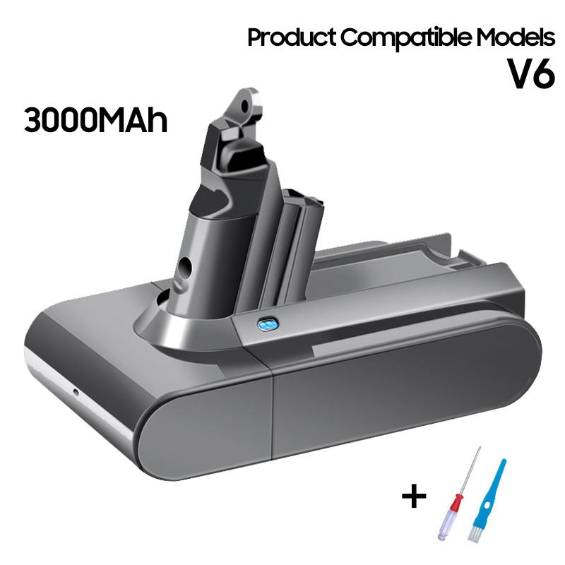 Аккумуляторная литиевая батарея для пылесосов Dyson серий V10 V8 V7 V6 DC62 SV09 SV10 SV11 SV12 Запасная батарея для ручного пылесоса For V6 3000mAh
