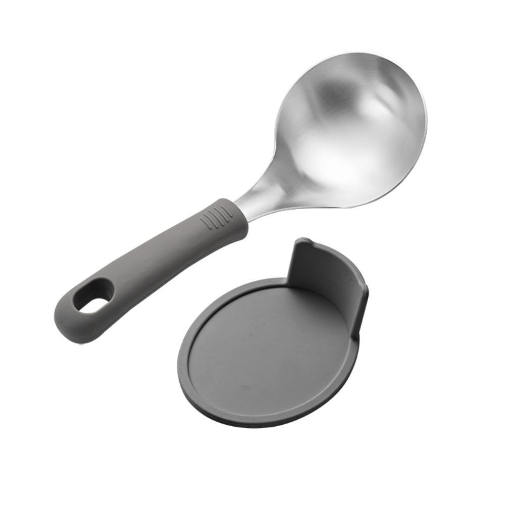 

With Spoon Rack Soup Ladle Heat-resistant Tablespoon Kitchenware Hot Pot Spoon Dinning Table темно-сірий колір
