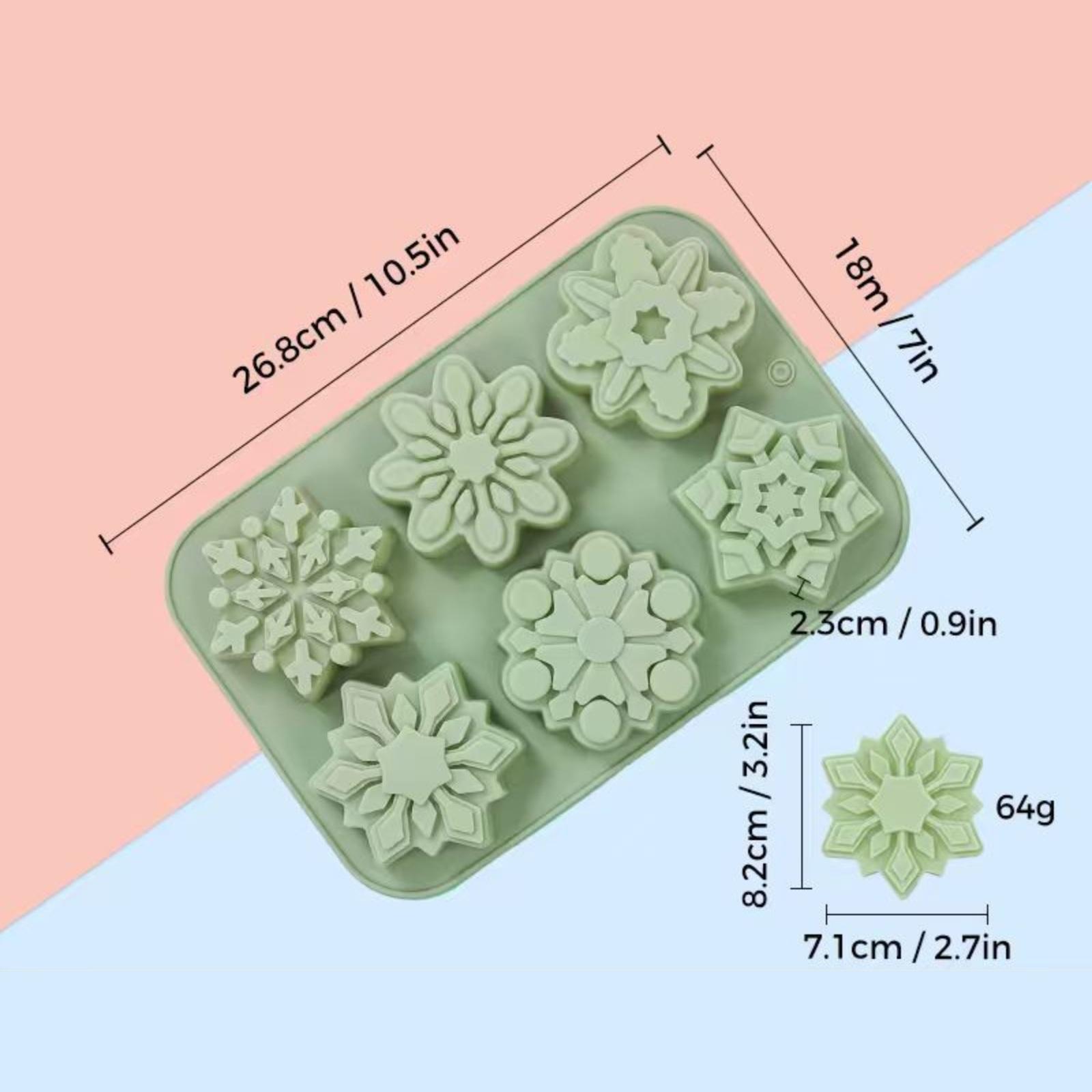 

6 Holes Snowflake Silicone Scent Candle Mold Relief Flower Petal Design DIY Gypsum Resin Mold Cookies Chocolate Mooncake Mold