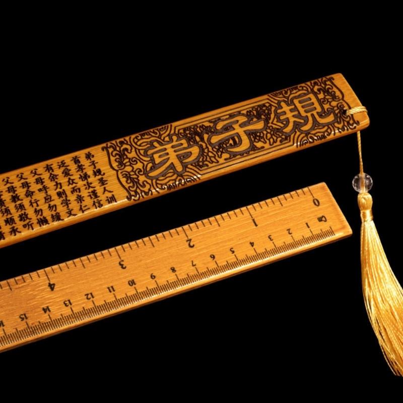 Natural Wooden Teacher Ruler For School Use Accurate Grading Scale Crafted From Sustainable Bamboo Material