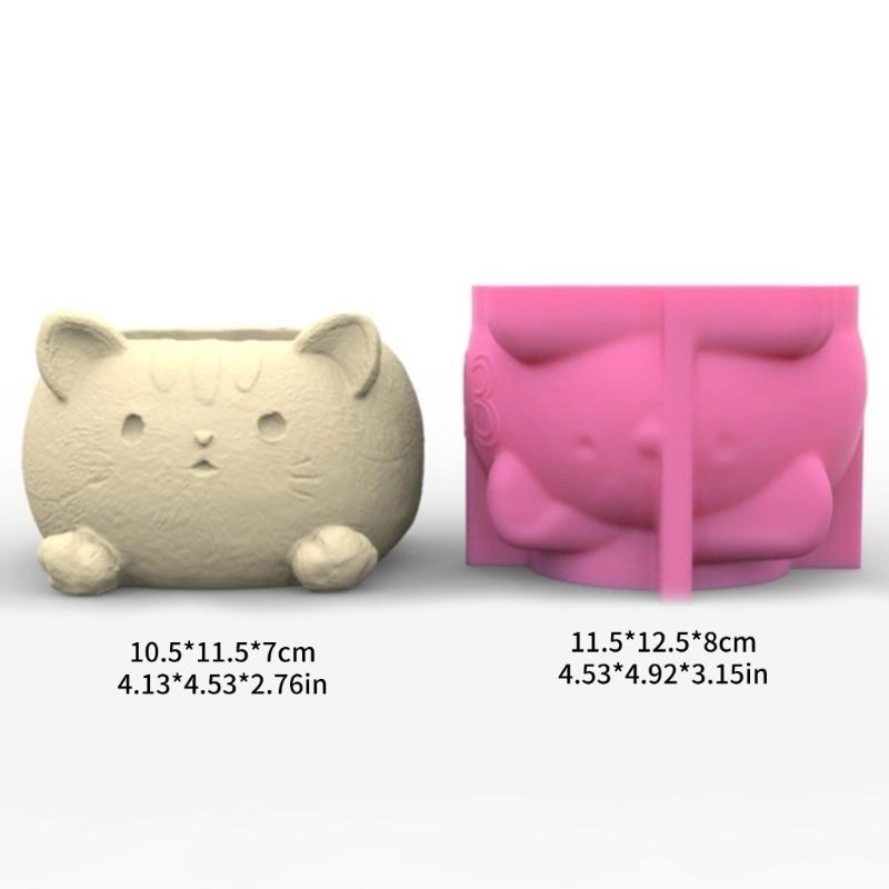 Unique Cat Silicone Mold Plantpots Resin Mould Supply for Cement Clay Crafts