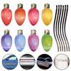 1 Set Christmas Car Body Decoration Reflective Bulb Light Shaped Magnets Stickers Magnetic Wires Ornaments for Home Auto Decor