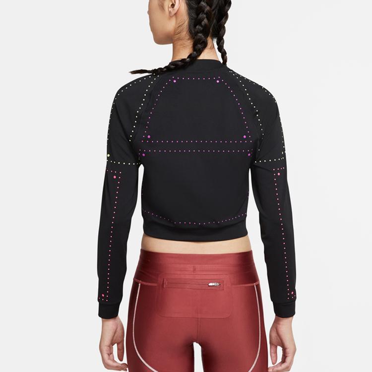 Nike Crew Neck Pullover Long Sleeve Sweatshirt Women Sweatshirt Black Translucent CJ4156-010