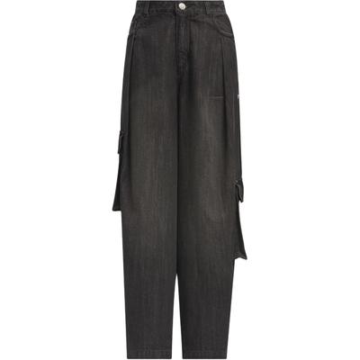 Originals Denim Cargo Women Black Loose Fit Cotton Multi Pocket Casual Streetwear Pants KC5825