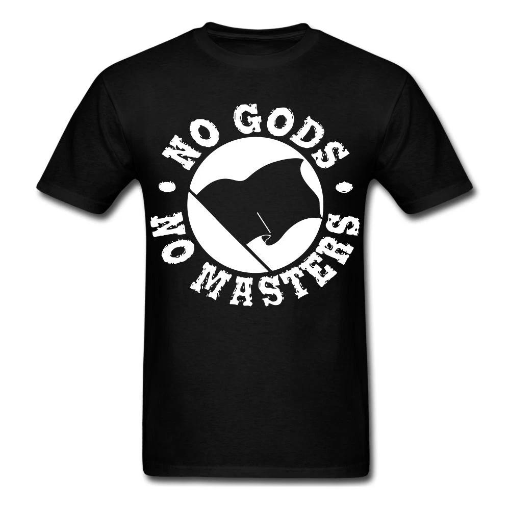 NO GODS NO MASTERS Anarchy flag anarchist T shirt Anti NWO XXL