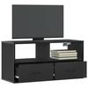 VidaXL TV Stand Black 80x31x39.5 Cm Engineered Wood and Metal, TV Stand, Media Cabinet, TV Console, HiFi Furniture, Center 848919