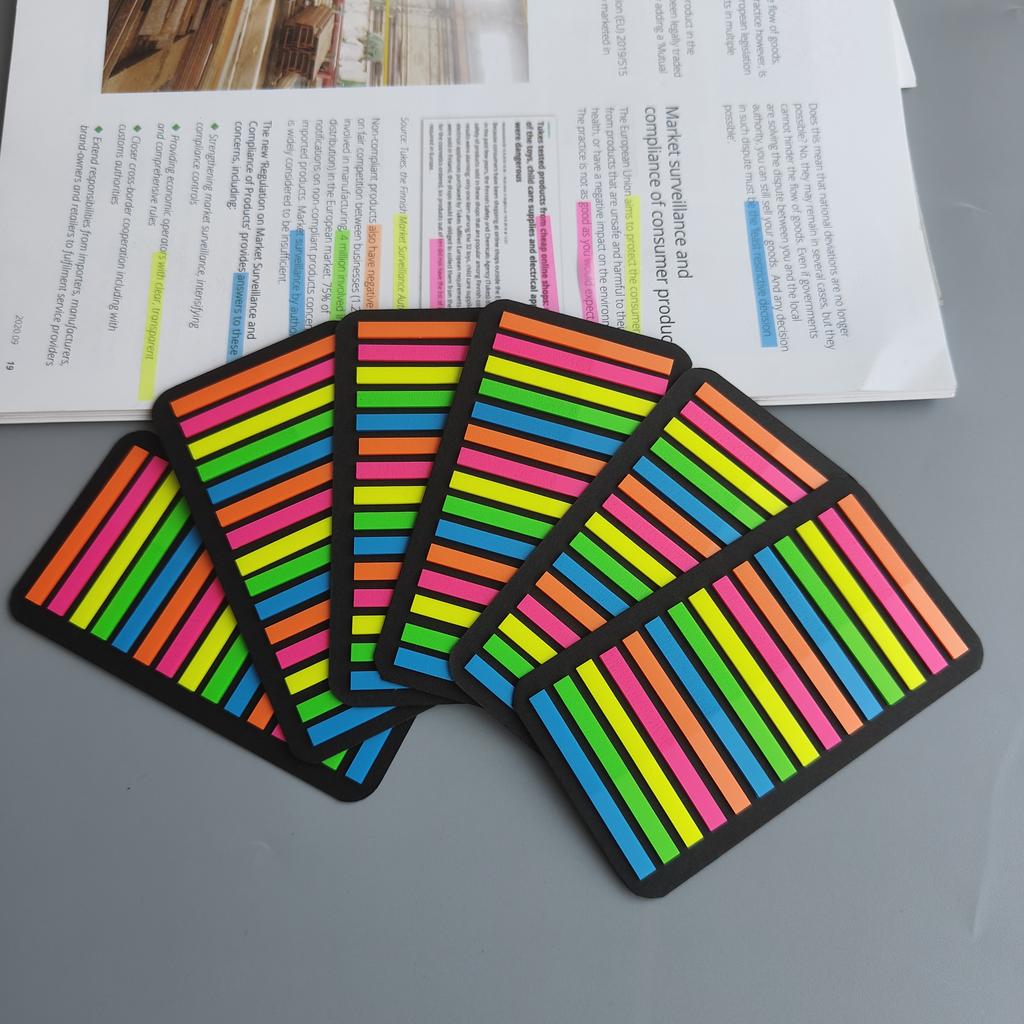 6 Packs Transparent Sticky Notes Tab Self-Adhesive Kawaii Clear Bookmarkers Annotation Books Page Marker Stationery