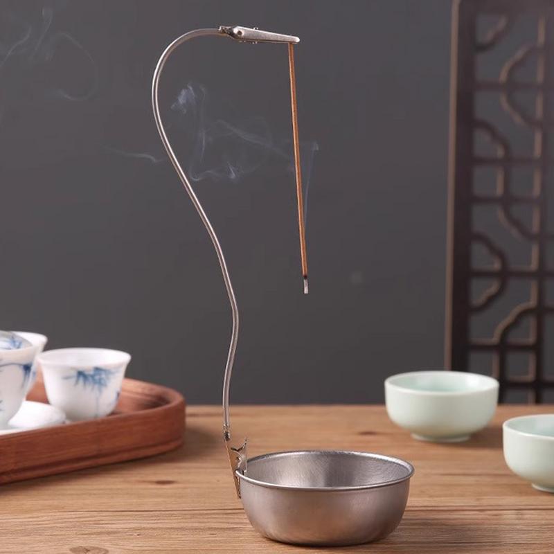 Incense Coil Clip Holder with 2 Heads Alligator Clamp 360 Degree Rotation Wire Support for Living Room Bedroom