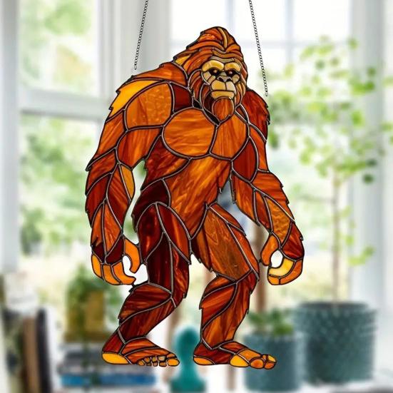 Halloween Suncatcher Stained Glass Window Hanging Sun Catcher Acrylic Ghost Plant Bookshelf Decoration for Window Wall Art Decor