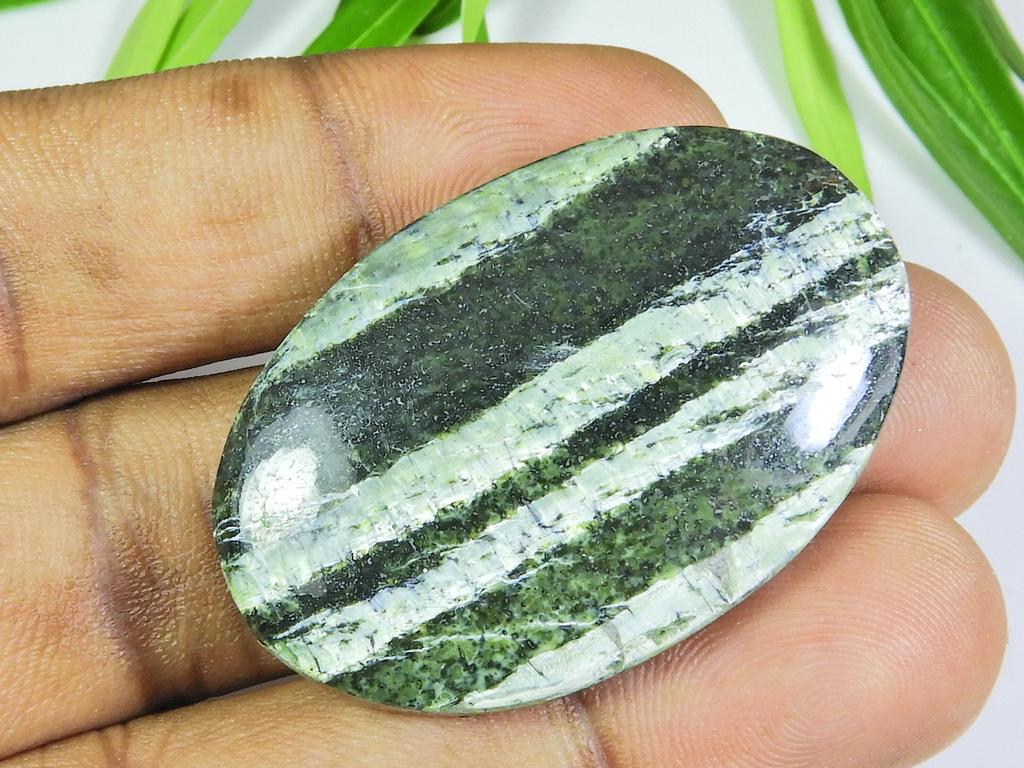 70Cts. Natural Green Swiss Opal Crystal Oval Cabochon Gemstone 27X42X06 MM SK-713
