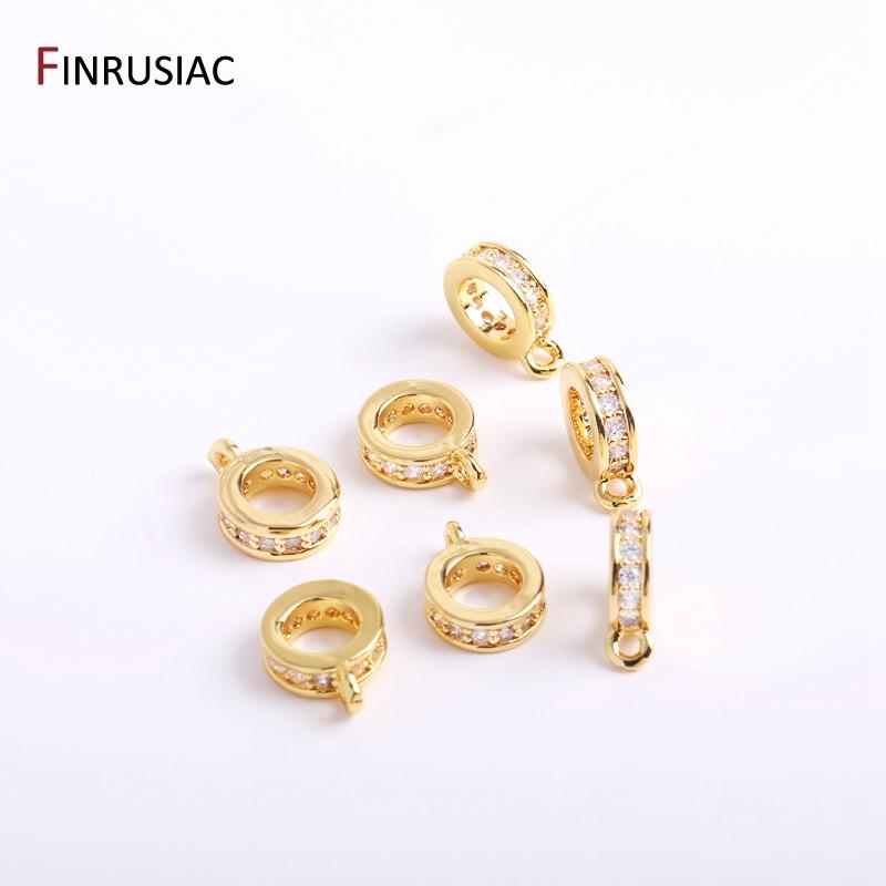 14K Goldplattiertes Messing Zirkon Anhängeröse Hochwertige Anhängerverbinder Für Schmuckherstellung Zubehör Halskettenherstellung Beschlag