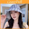 Plaid Bucket Hat With Sun Protection For Summer Outdoor Casual Women
