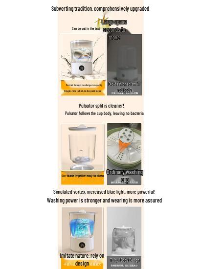 Compact Foldable Washing Machine for Underwear and Socks, 2L Capacity - Ideal for Dorms and Travel