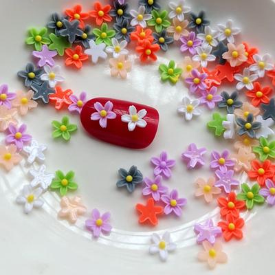 100 adet karışık 8mm Mini Çiçek Reçine karalama defteri dekorasyon diy mücevherli saç aksesuarları için uygun