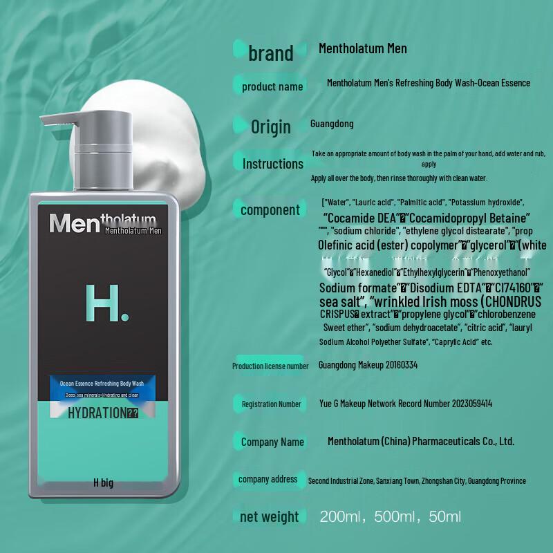 Mentholatum Men's Refreshing Shower Gel