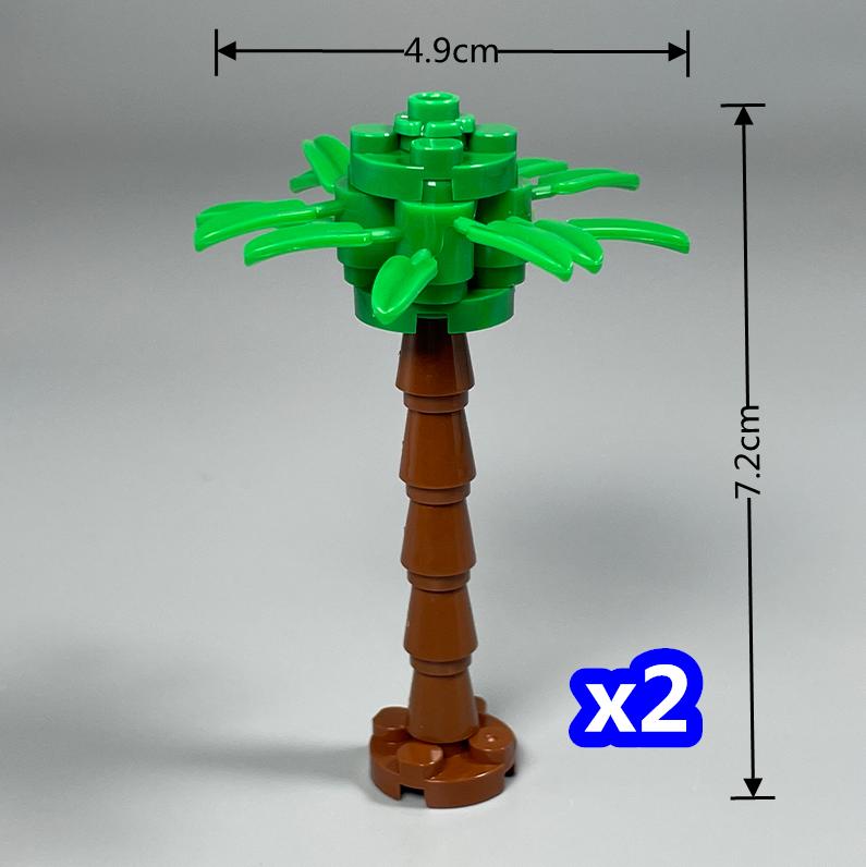 MOC Bricks Palm Fruit Tree Coconut Tropical Rainforest Plant View City Model Educational Building Blocks DIY Assembled Toys