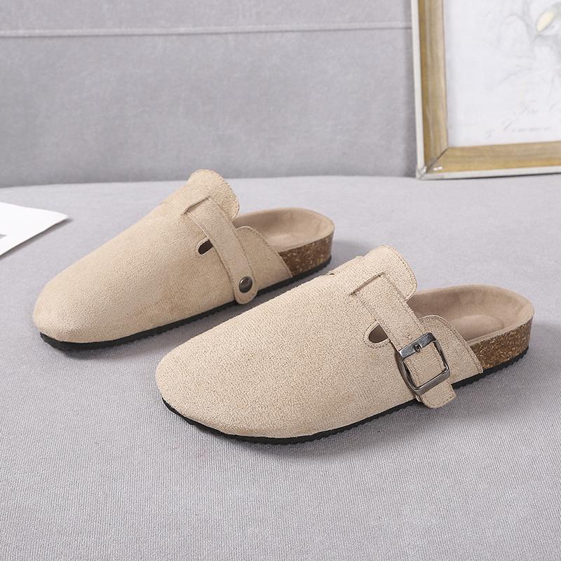 Cork Suede Clogs for Women Cork Slippers Summer Cork Sandals Fashion Beach Slides Classic Mules Men Clogs Baotou Shoes