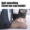 Anti-Verbrühungs-Arbeitsschutzschuhe, männliche Anti-Smashing- und Anti-Piercing-Kunststoff-Baotou-Verschleißschutz-Sicherheitsschuhe, ganzjährig atmungsaktive Arbeit