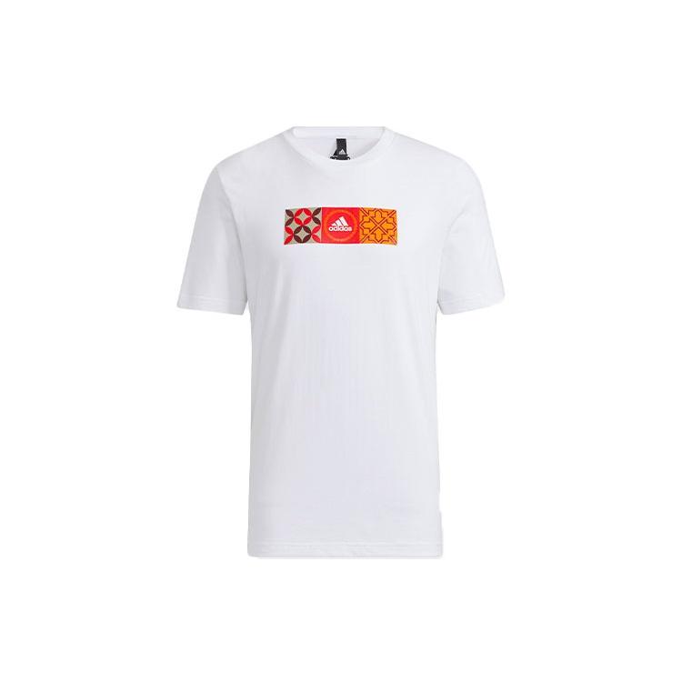 adidas Cny Gfx Tee limited Logo Printing Sports Round Neck Short Sleeve White Men s HI3291 XXL