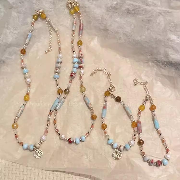 Colorful Beaded Necklace - Ethnic Style Chinese Retro Light Luxury for Women