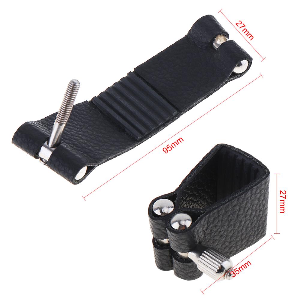 Cheap Durable Artificial Leather Ligature Alto Sax Mouthpiece Clip Down