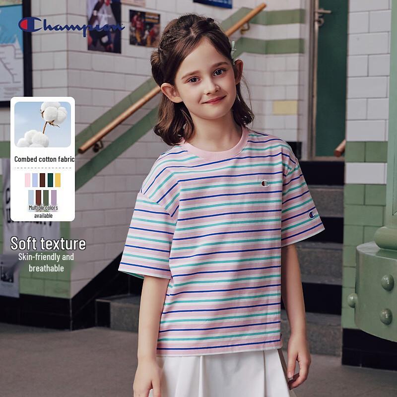 Champion Kids' Embroidered Stripe Short-Sleeve T-Shirt