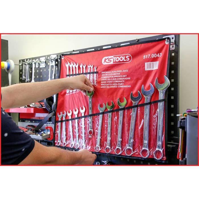 Coffret de clés mixtes ks tools - 21 pièces de 6 à 32 mm - embouts à fourche en métal