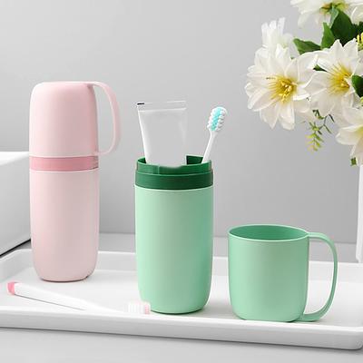 Tasse à brosse à dents Brosse à dents de voyage Porte-brosse à dents et dentifrice Simple Portable Tasse à bain de bouche Pour voyage d'affaires Maison Camping ACCESSOIRE