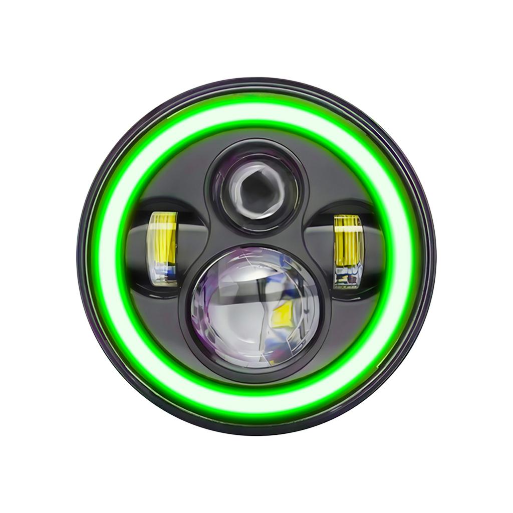 2 Stücke 7 Zoll Auto Motorrad LED Scheinwerfer mit Tagfahrlicht Blinker Abblendlicht Fernlicht Rote Winkelaugen 7''