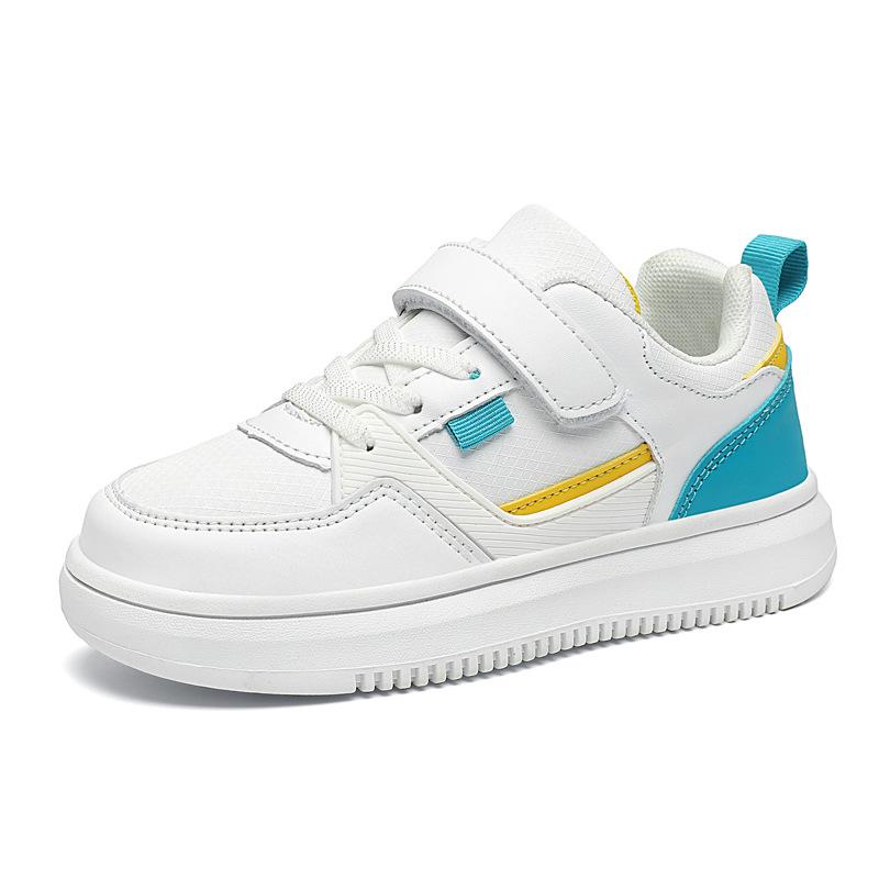 Kids' White Leather Skate Shoes for Boys - Comfortable Casual Footwear for Primary and Big Kids