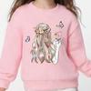 Kids Stylish Crewneck Printed Sweatshirt, Casual Athletic Long Sleeve Top for Daily Wear