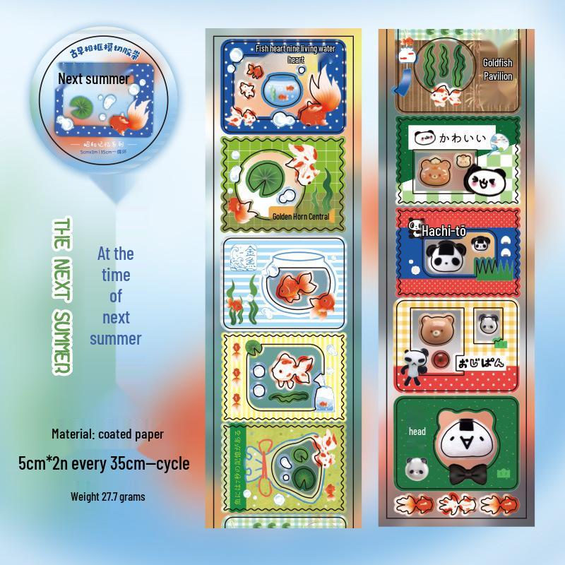 Yuxian Retro Showa Memory Photo Frame Adhesive Tape for DIY Journals and Collages