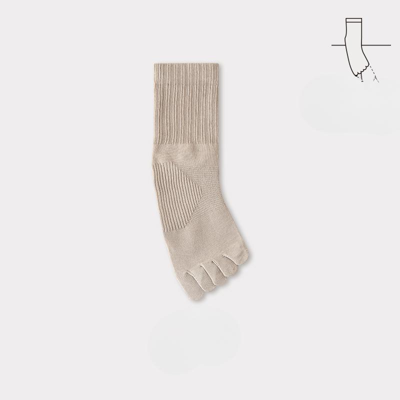 Black Five-fingered Socks for Men, Cotton Socks for Autumn and Winter, Anti-odor, Boneless, Antibacterial, Toe-separating Socks for Spring and Autumn