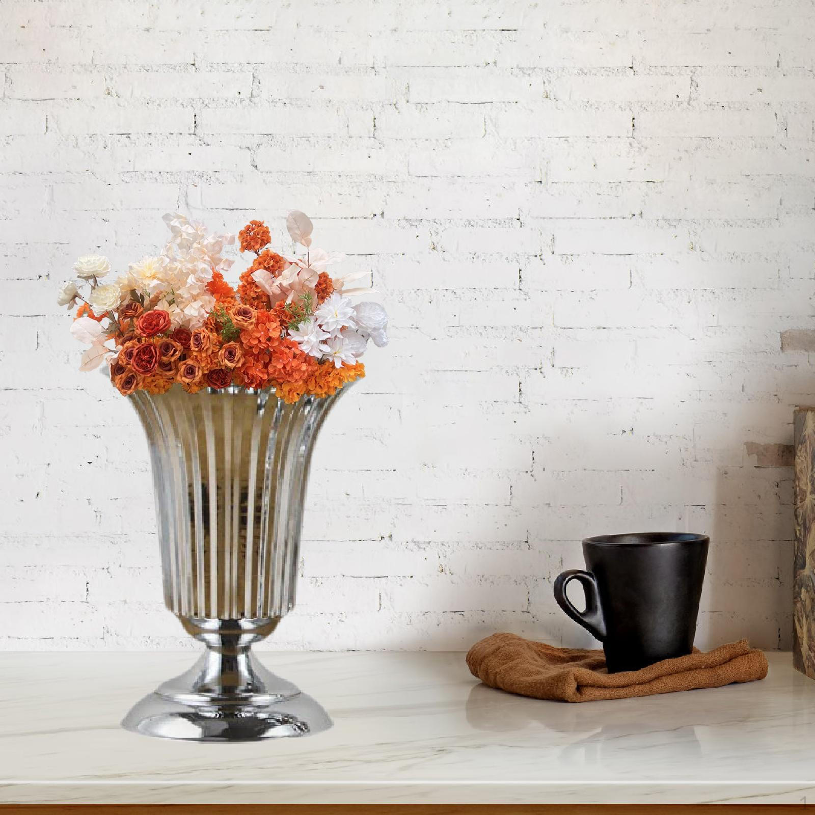 

Цветочная подставка с подсвечником для центральной композиции свадебного стола Silver S 12cmx20cm