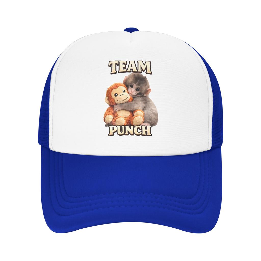 Punch Monkey Lustiges Tier Sonnenhüte y2k Cool Unisex Erwachsenen Netz Truckerhut Heißer Verkauf Benutzerdefiniertes Logo Kpop Rock Baseballkappe Geschenkidee