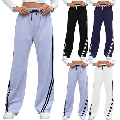 Pantalon d'automne et d'hiver pour femmes européennes et américaines, ample, droit, à jambes larges, avec cordon de serrage, pantalon de survêtement décontracté