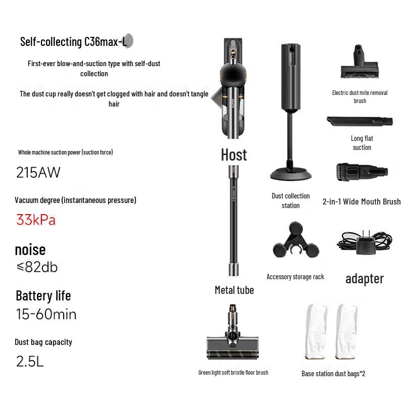SUPOR Cordless Self-Emptying Stick Vacuum with Smart Base