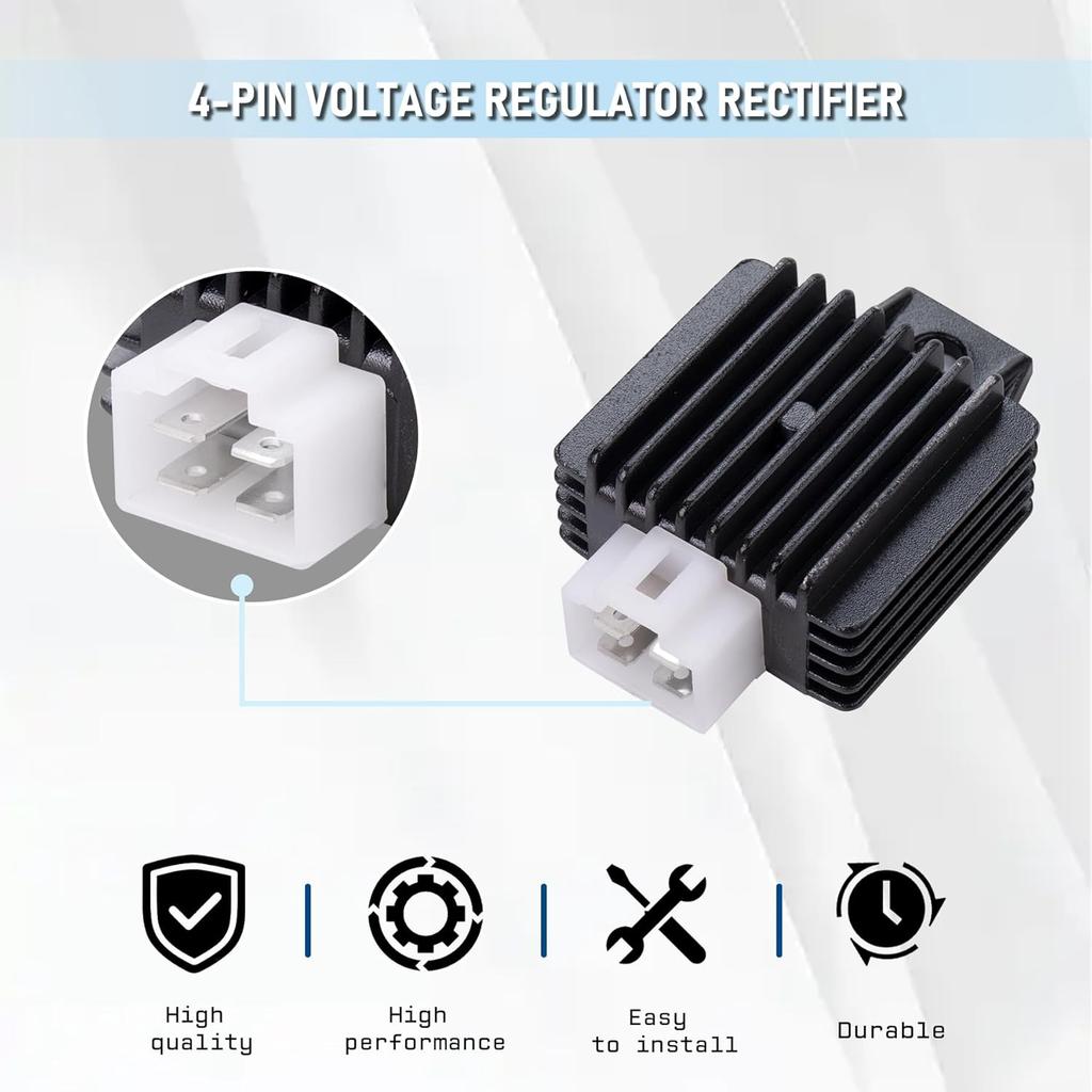 Ignition Coil 5-PIN CDI Box Solenoid 4-PIN Relay Voltage Regulator Spark Plug Kit For 50Cc 70Cc 90Cc 110Cc 125Cc ATV Chinese Go Kart Dirt Bike Pit